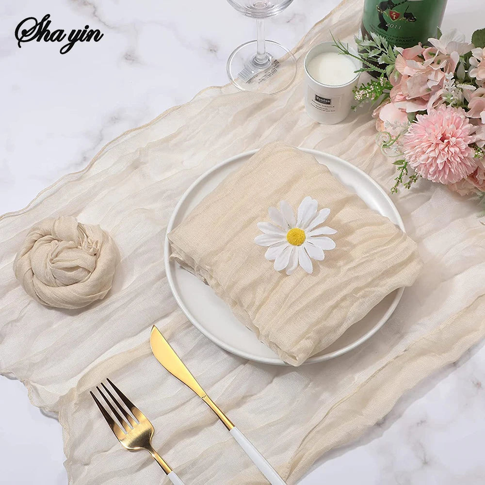 Gauze table runner colours