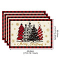 Linen Christmas Placemats – Santa & Festive Print Table Mats (1 or 4 Pack)