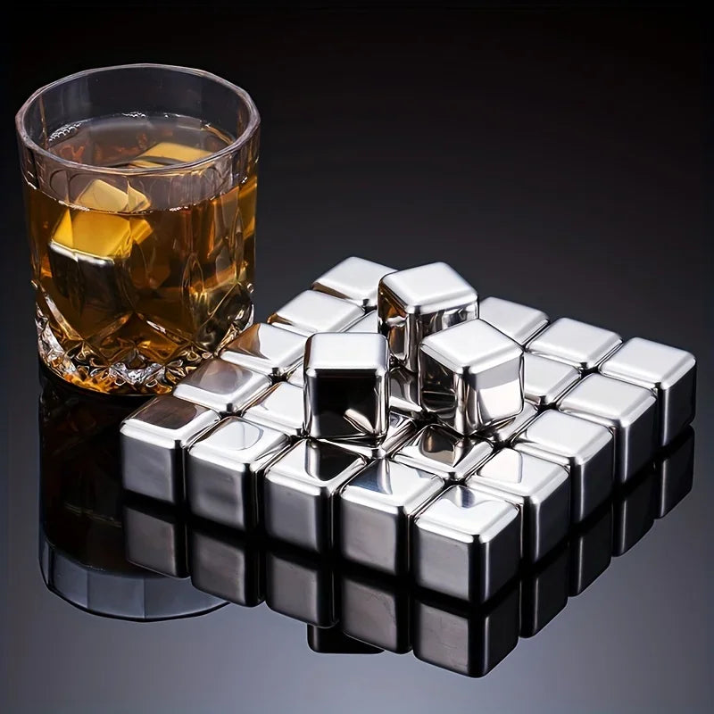 Whisky Chilling Stones Gift Set – Stainless Steel Ice Cubes in Gift Box
