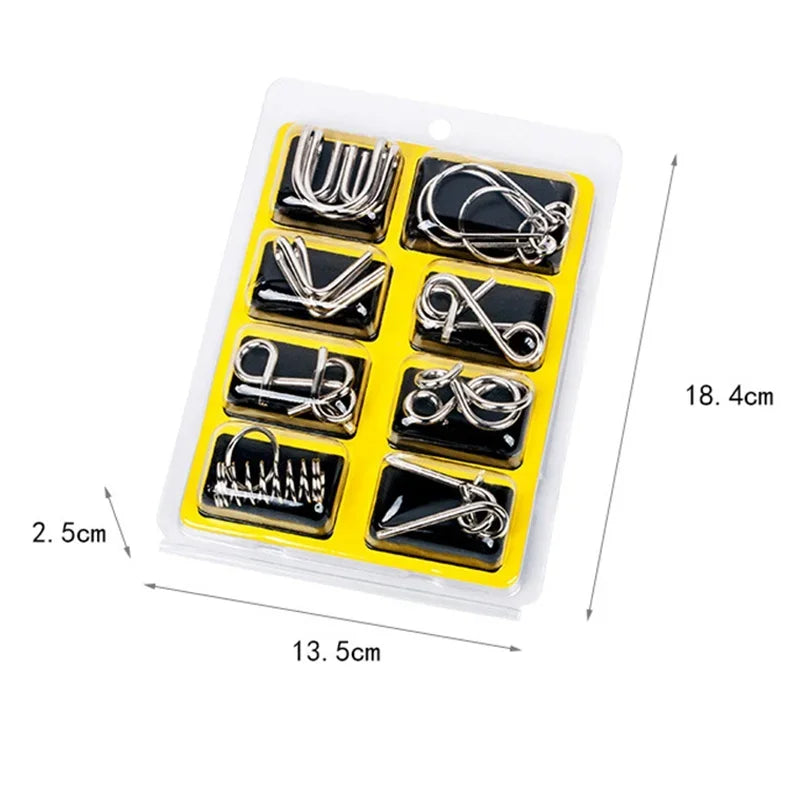Metal Wire Puzzle Set – 8 Brain Teasers for Adults