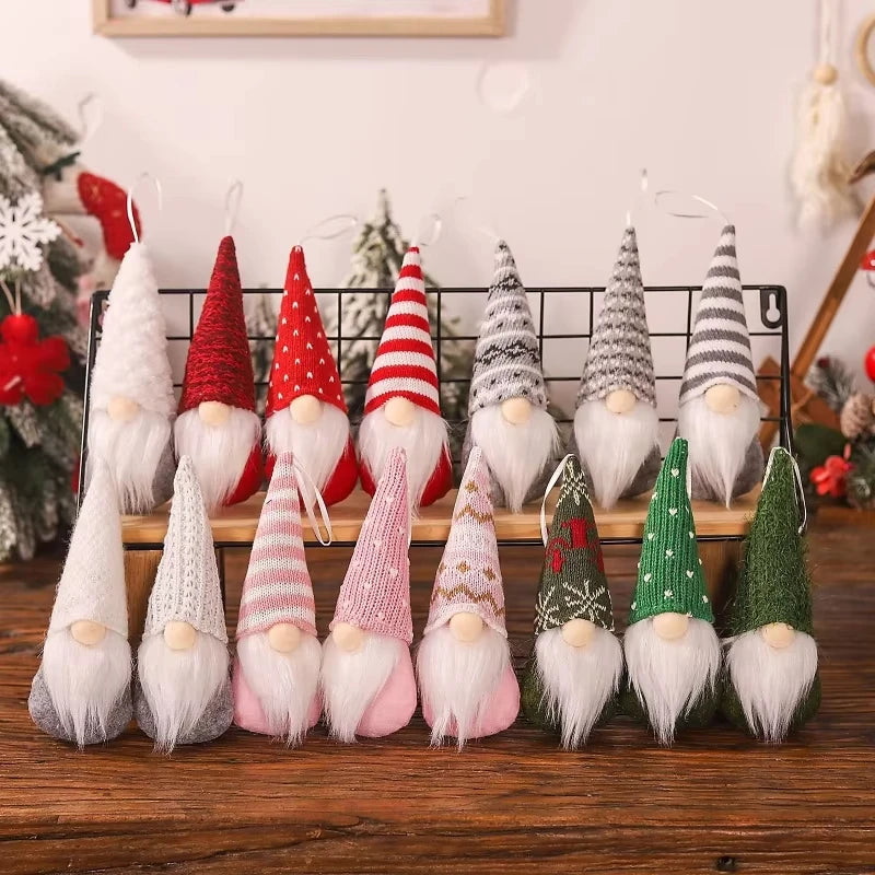 Gonk gnome ornaments on a tree