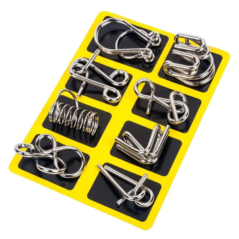 Metal Wire Puzzle Set – 8 Brain Teasers for Adults