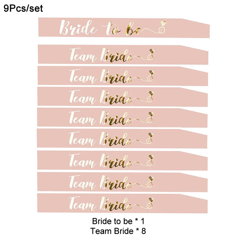 Hen Party Sash & Veil Set – Bride to Be and Team Bride Sashes