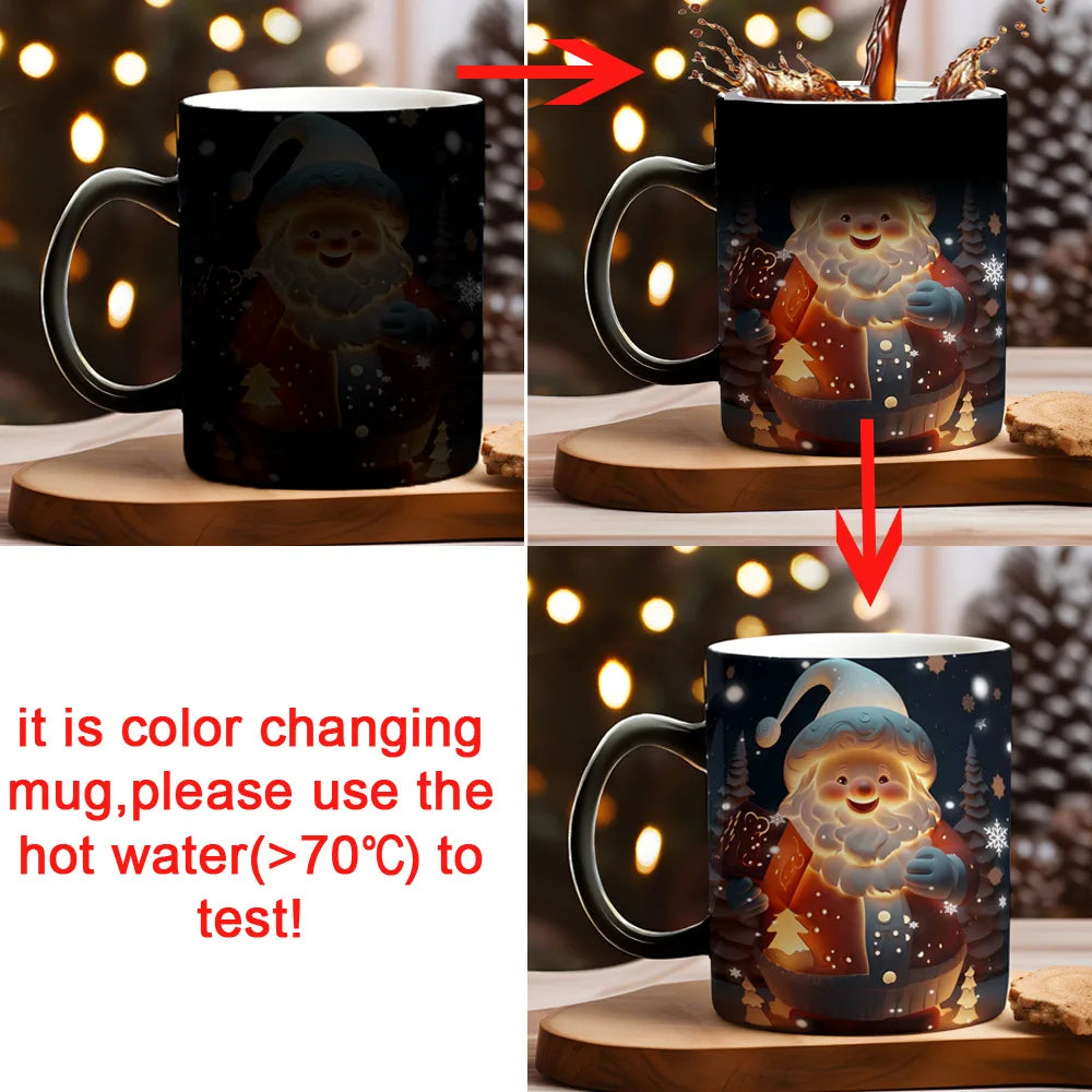 Magic mug revealing a Christmas design