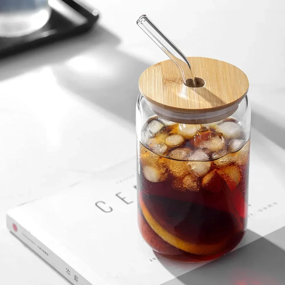 Iced coffee in a can glass