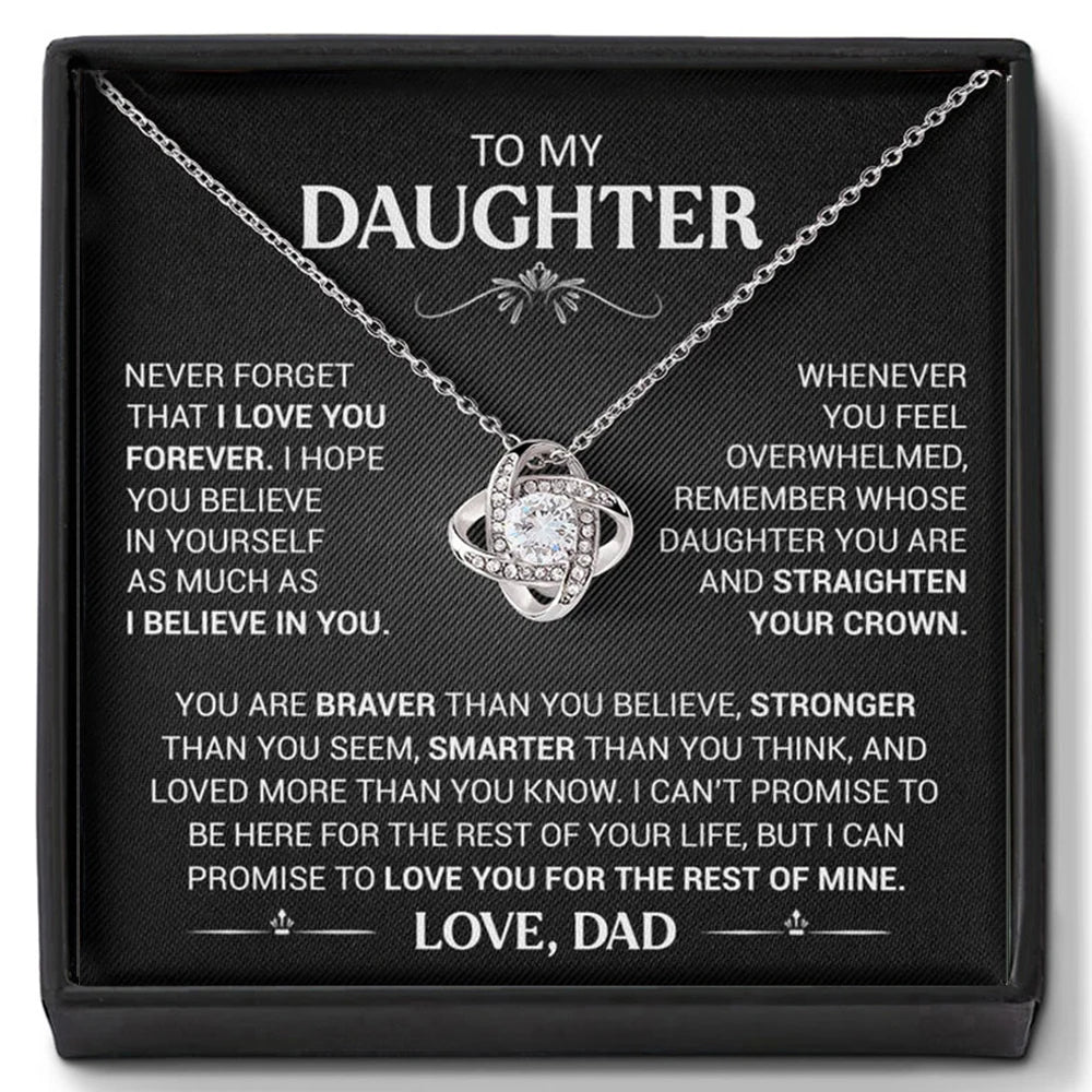 'To My Daughter' Necklace with Message Card – Heart Pendant Gift from Mum or Dad