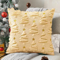 Plush Christmas Tree Cushion Cover with Gold Stars – 45 x 45 cm