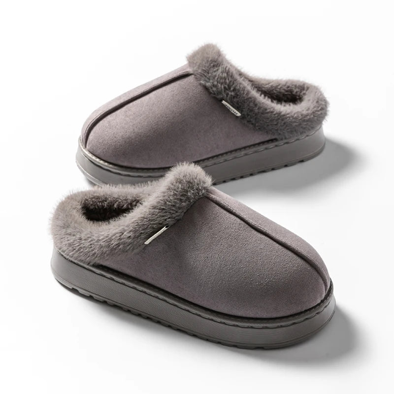 Fluffy Platform Slippers – Thick-Sole Warm Winter Slippers