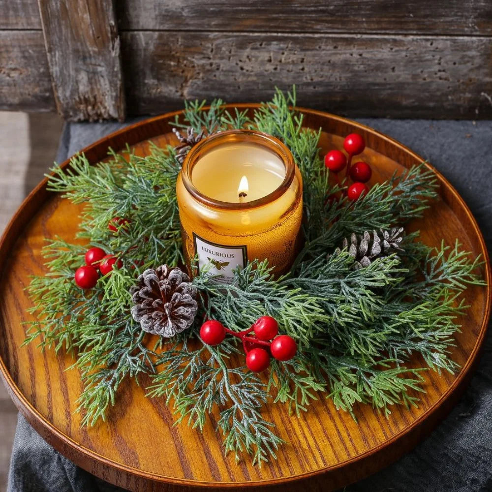 Christmas candle ring close-up