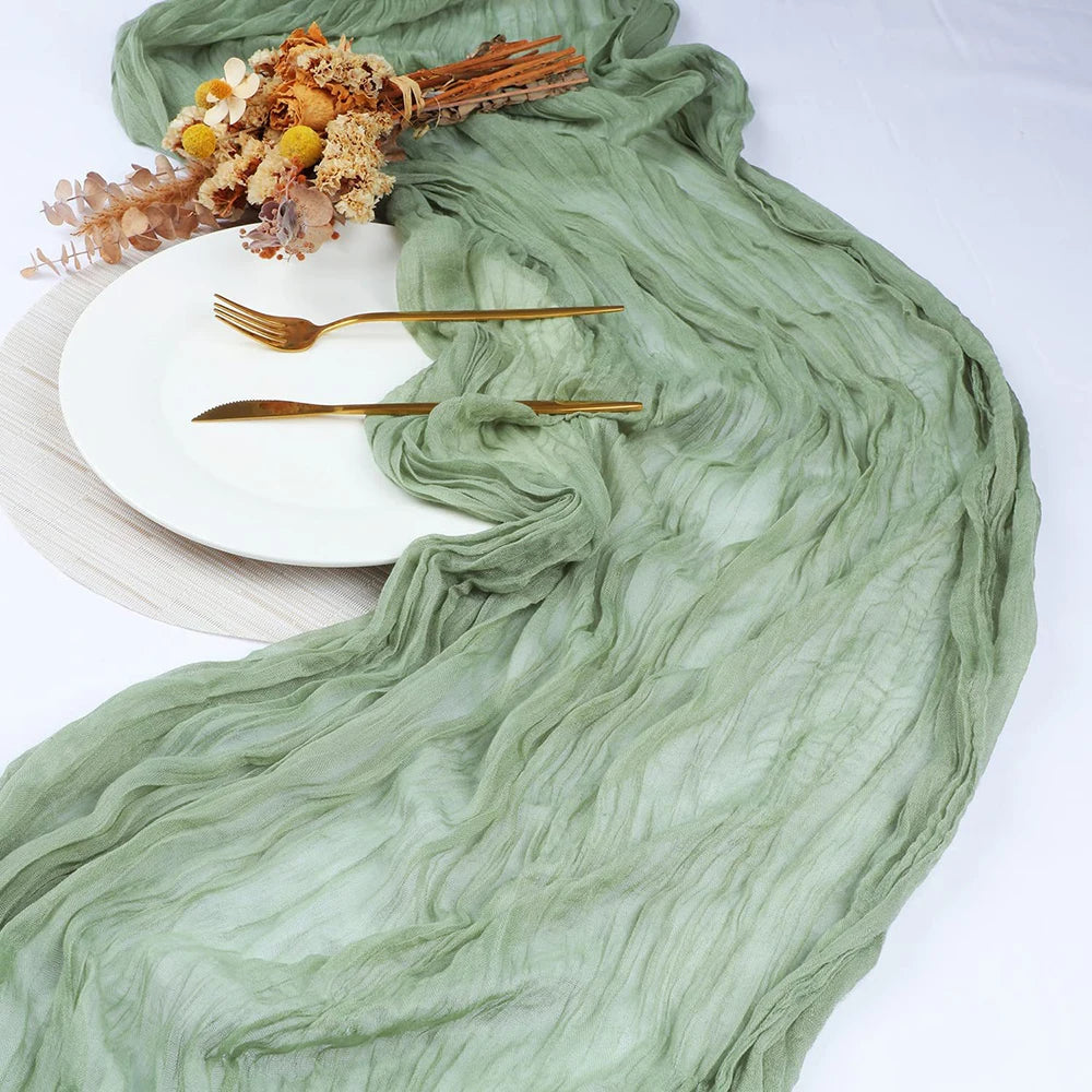 Cheesecloth Table Runner – Semi-Sheer Gauze Runner for Christmas & Weddings