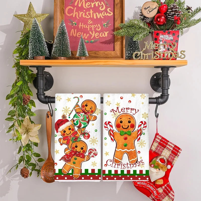 Christmas Tea Towels – Set of 2 Gingerbread Kitchen Towels