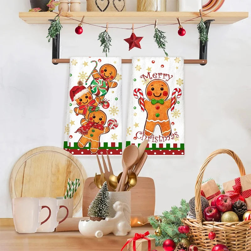 Christmas Tea Towels – Set of 2 Gingerbread Kitchen Towels