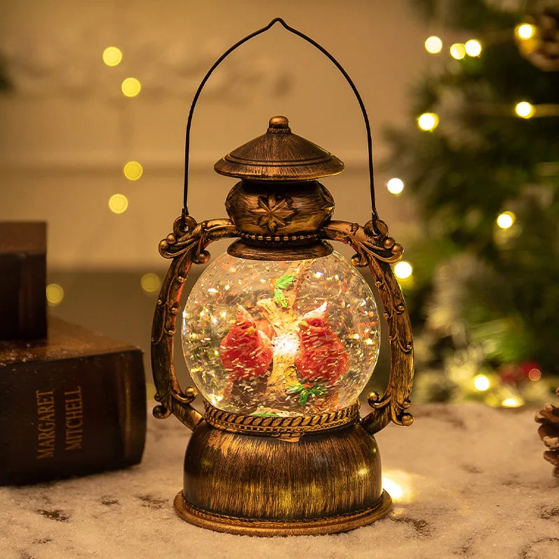 Christmas Snow Globe Lantern Music Box – Light-Up Musical Christmas Lantern, Festive Gift