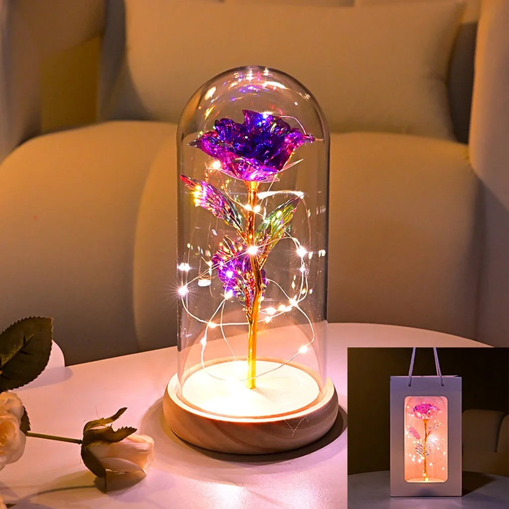 Galaxy Rose with LED Lights – Three Light-Up Forever Roses Gift