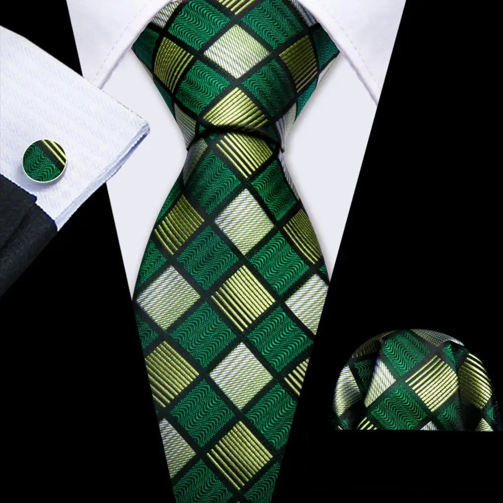 Men's Tie, Pocket Square & Cufflinks Gift Set – Jacquard