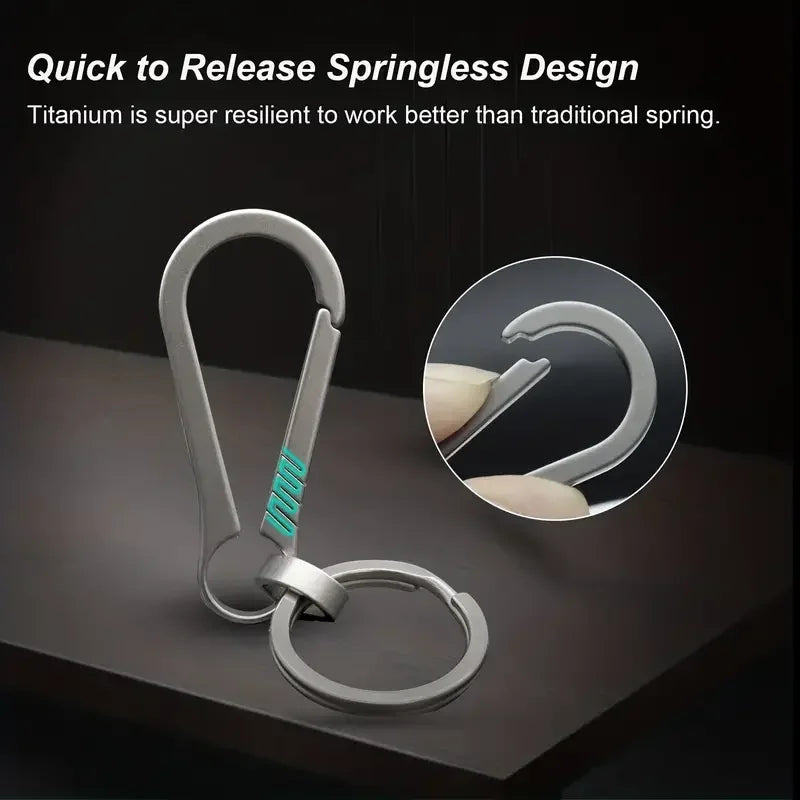Titanium Carabiner Keyring with Bottle Opener – Quick-Release Key Clip