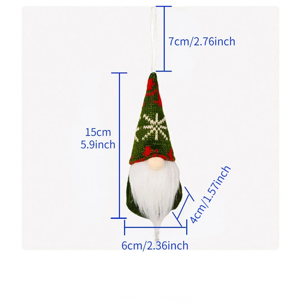 Christmas Gonk Plush Ornaments – Set of 3 Knitted Gnome Tree Decorations