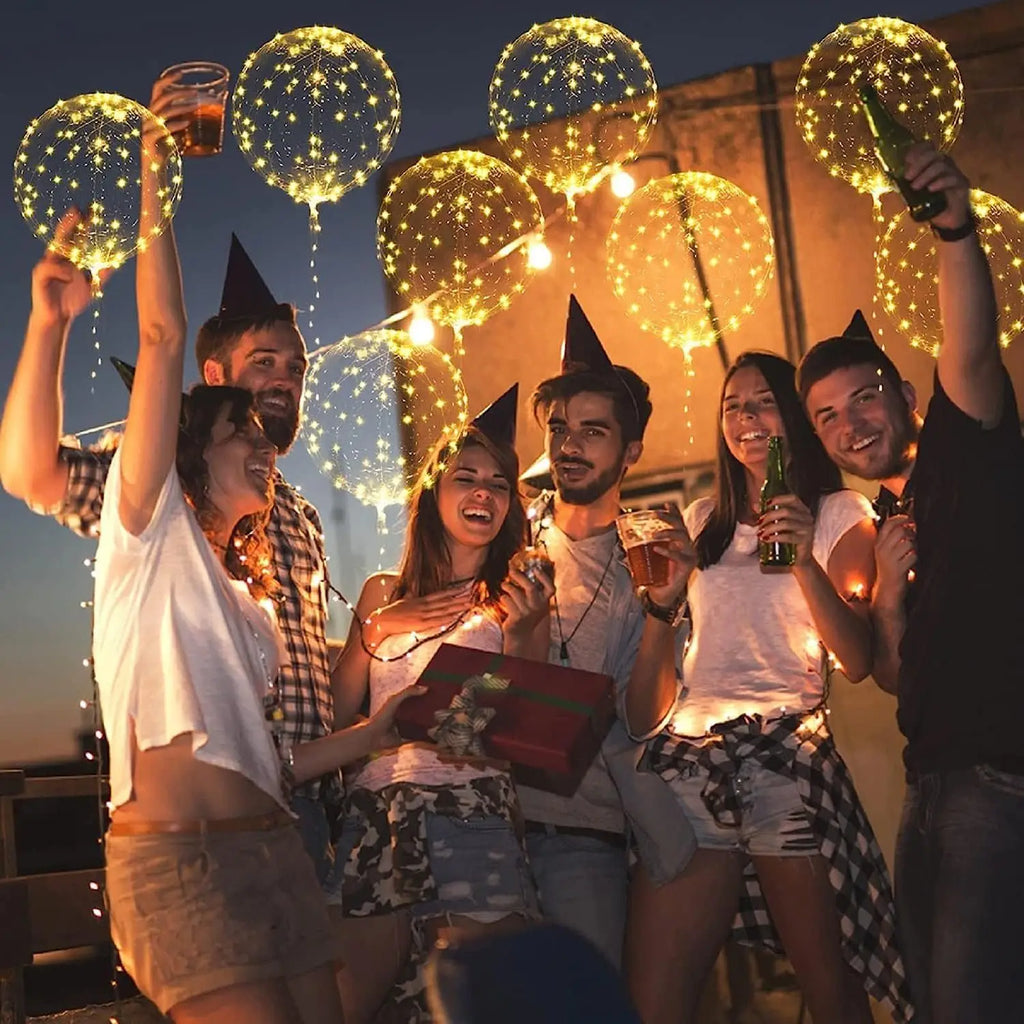 Light-Up LED Bobo Balloons – 5 Pack Clear Glow Balloons with Fairy Lights for Parties & Weddings