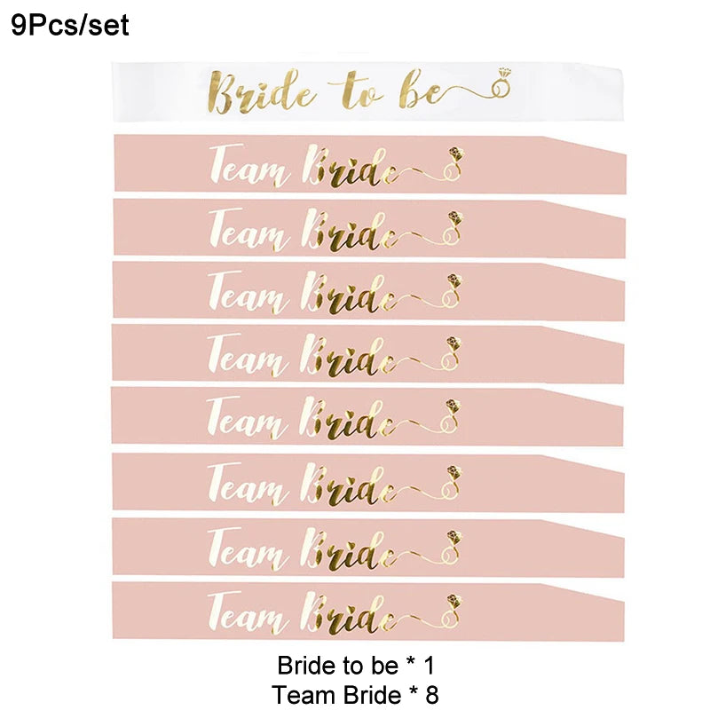 Hen Party Sash & Veil Set – Bride to Be and Team Bride Sashes