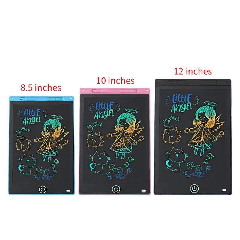 LCD Drawing Tablet for Kids – Colourful Erasable Writing Board (6.5 to 12 in)