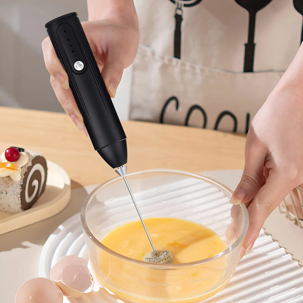 Rechargeable Milk Frother – 3-Speed Handheld Whisk
