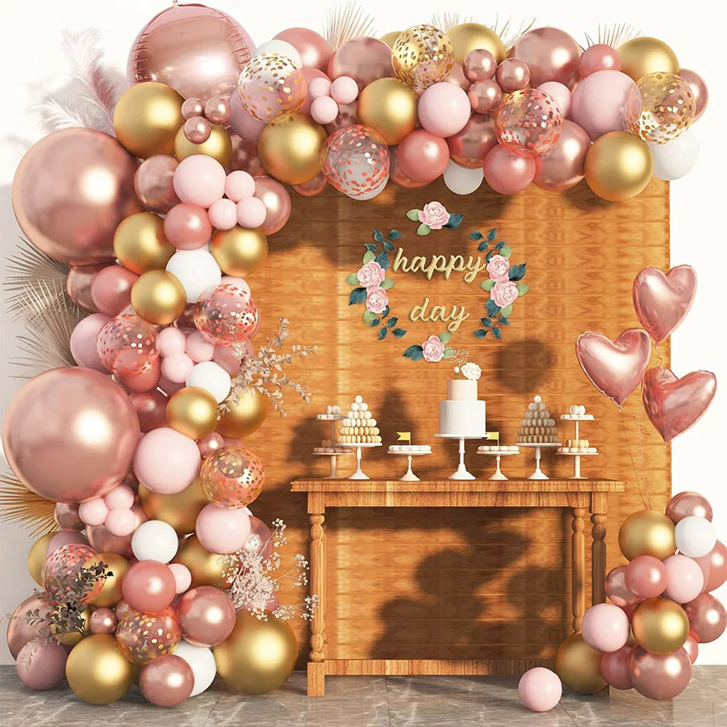 Balloon Garland Arch Kit – Pastel, Pink & Gold Party Balloon Arch for Birthdays & Baby Showers (9 Styles)