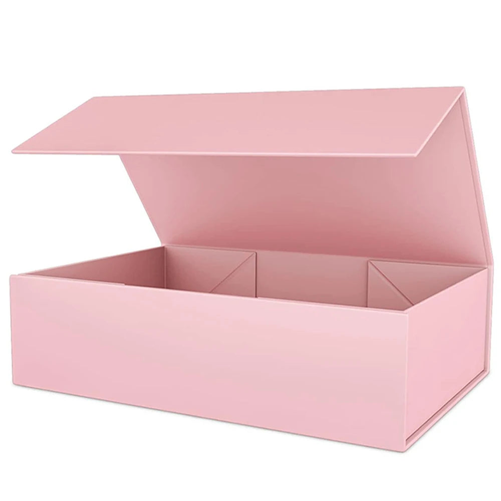 Magnetic Gift Box with Lid – Collapsible Rigid Present Box, 26.5 x 18 x 7.5 cm (1 or 4 Pack)