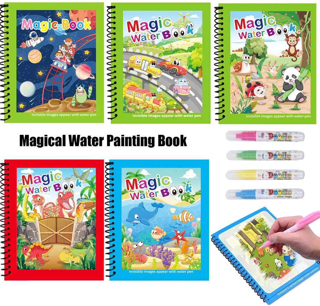 Magic water colouring book with pen