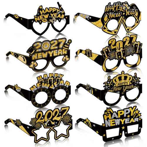 2027 Happy New Year party glasses