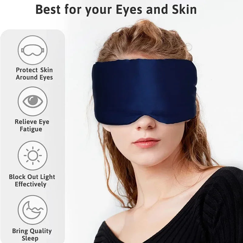 100% Mulberry Silk Sleep Mask – Soft Padded Eye Mask