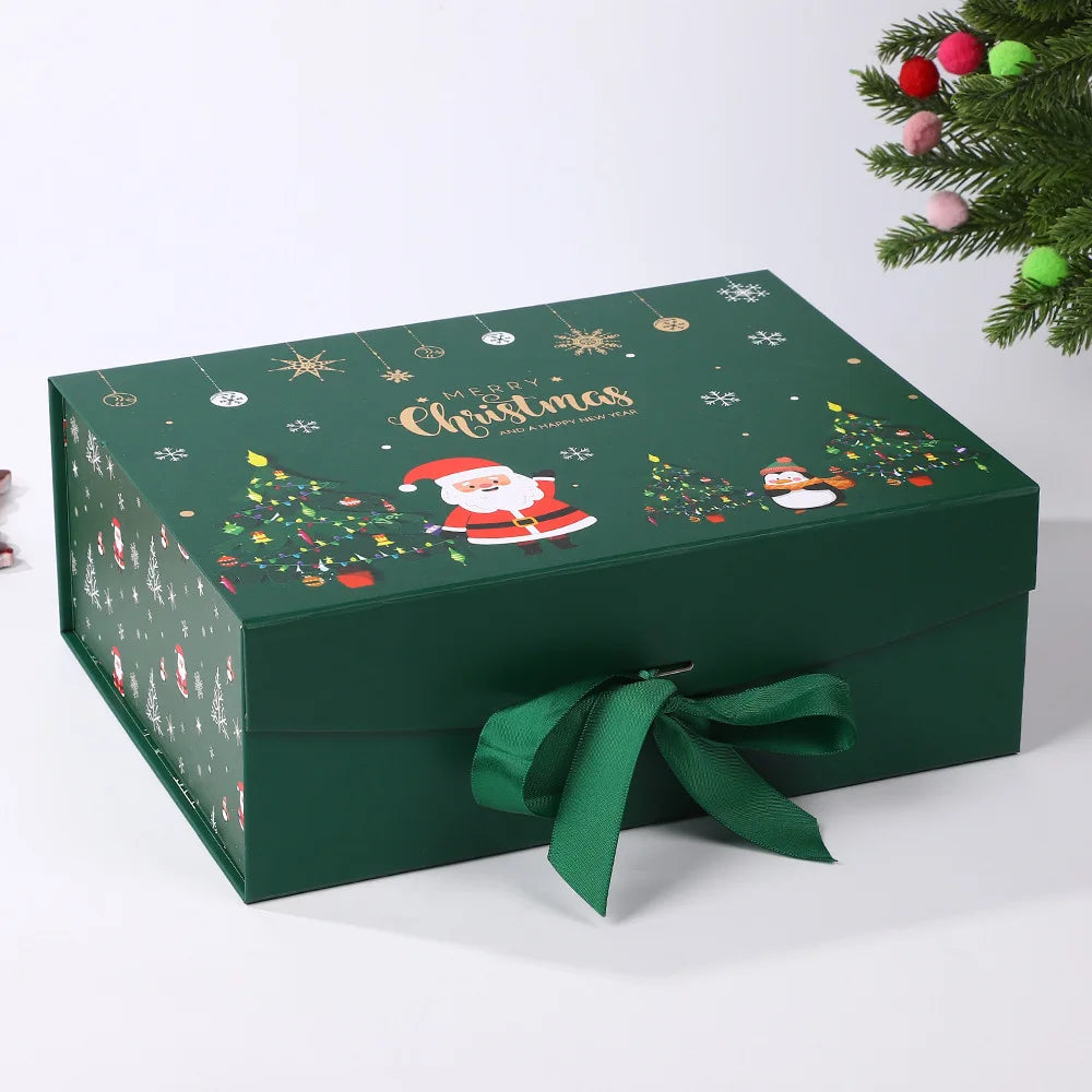 Luxury Christmas Gift Box with Magnetic Lid & Ribbon Bow – Large Festive Presentation Box