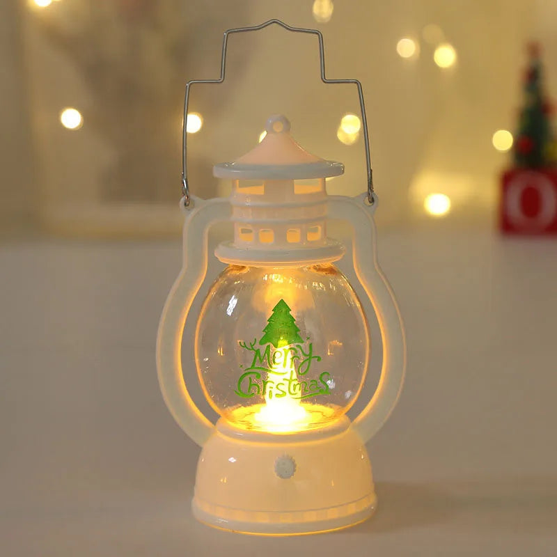 LED Christmas Lantern – Battery Santa, Snowman & Tree Night Light Decoration