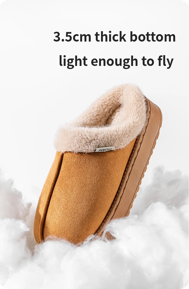 Fluffy Platform Slippers – Thick-Sole Warm Winter Slippers