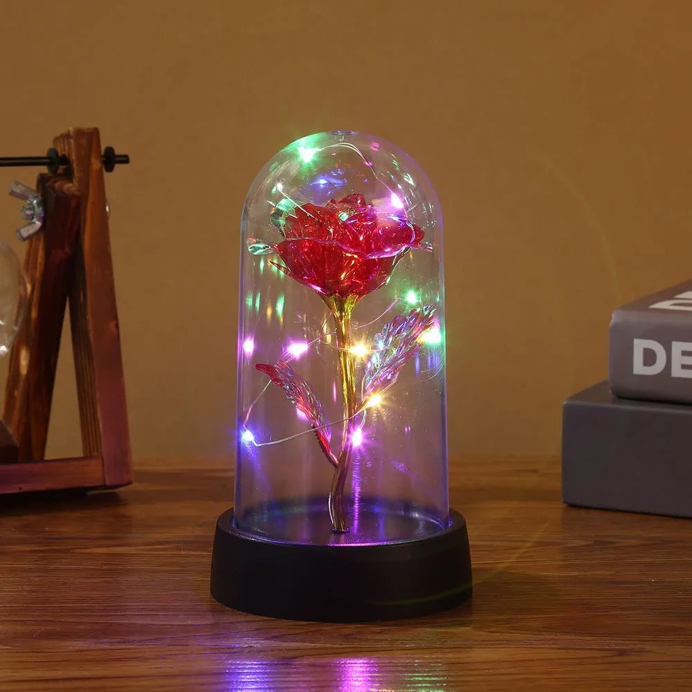 LED Galaxy Rose in Glass Dome – Light-Up Eternal Rose Gift