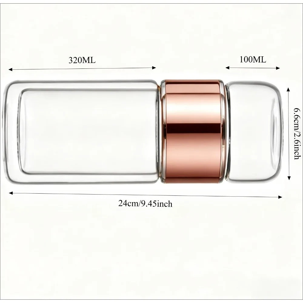 Double-Wall Glass Tea Infuser Bottle – 420ml