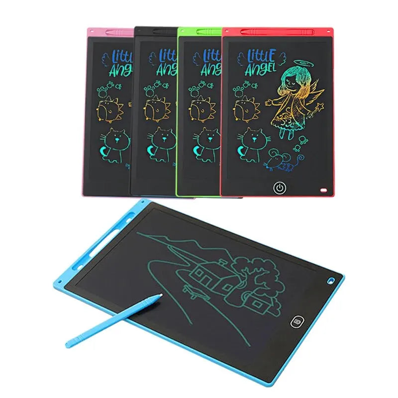 Child drawing on an erasable writing board
