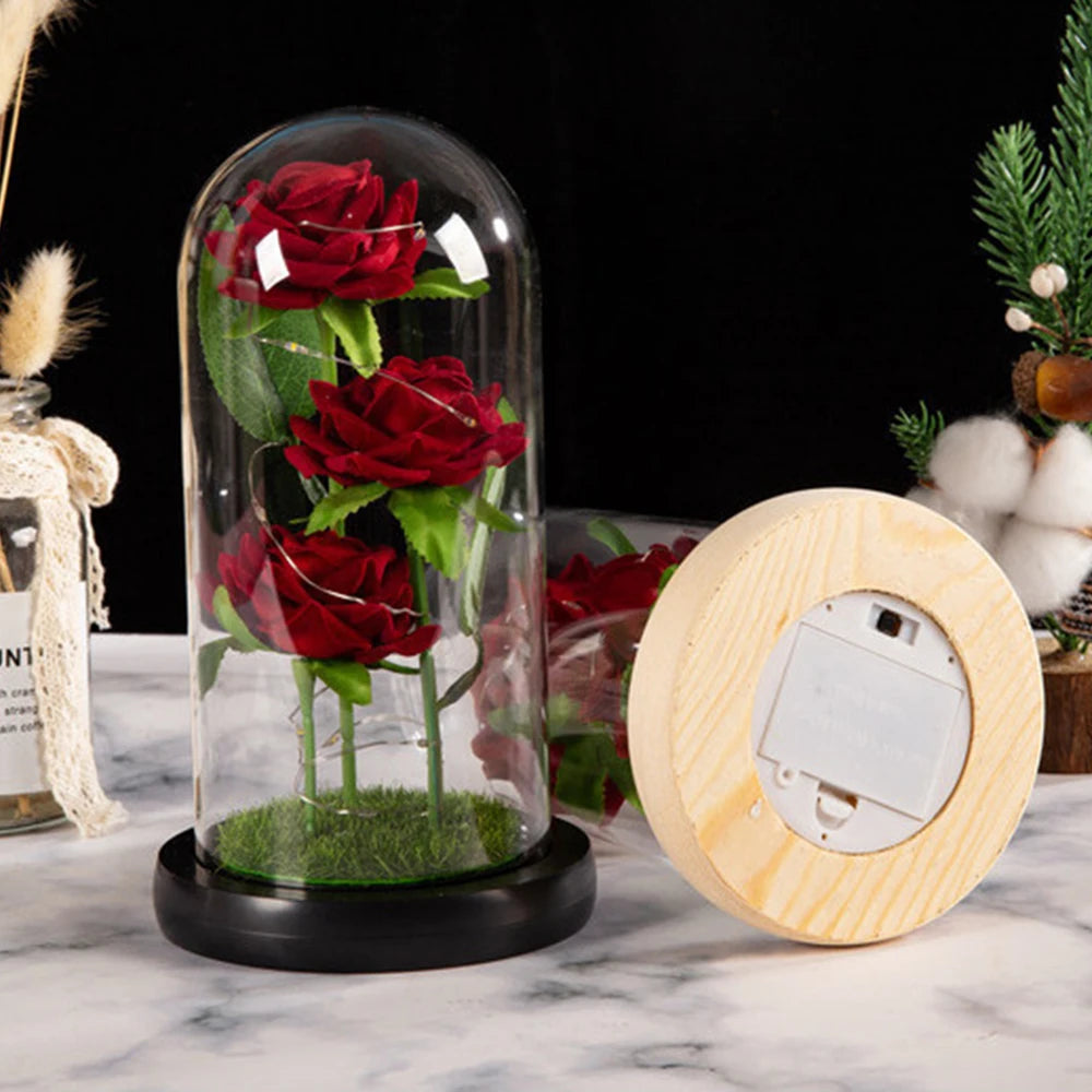 Galaxy Rose with LED Lights – Three Light-Up Forever Roses Gift