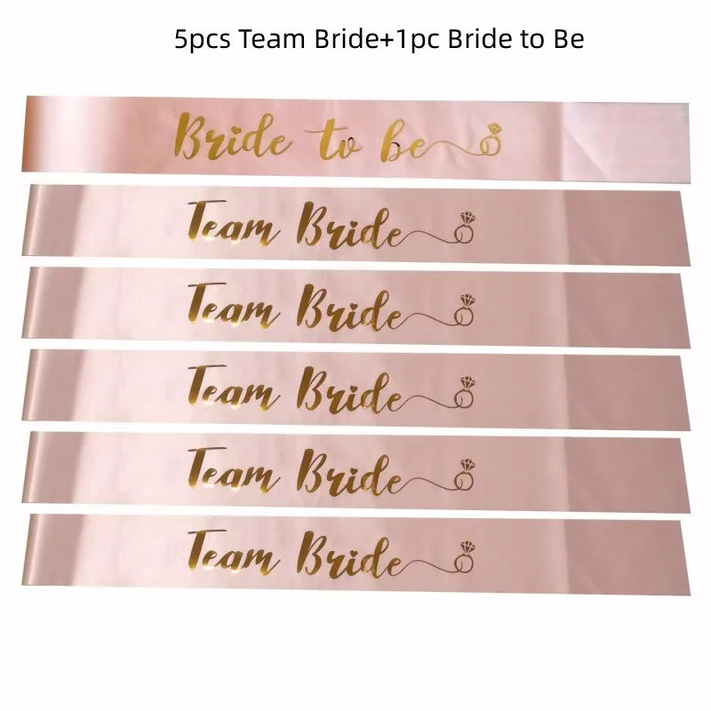 Team Bride Sash Set – Rose Gold Bride to Be & Bridal Party Sashes