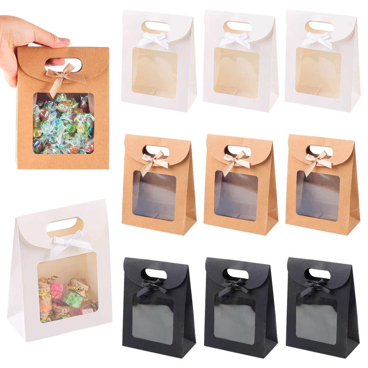 Kraft paper gift bags with window