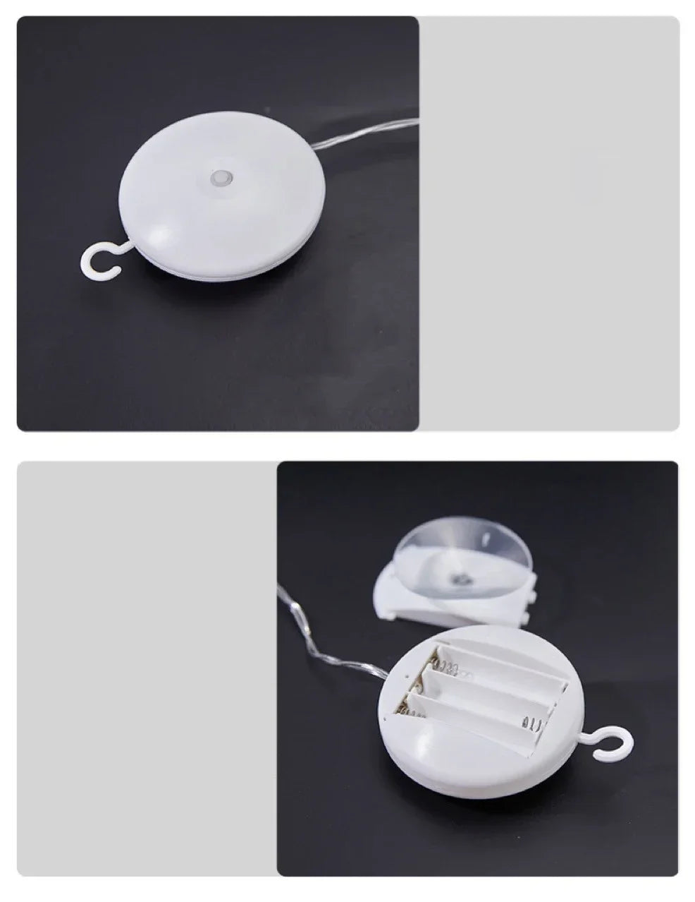 Battery LED Christmas Window Lights – Hanging Santa, Snowflake & Star Light Decorations