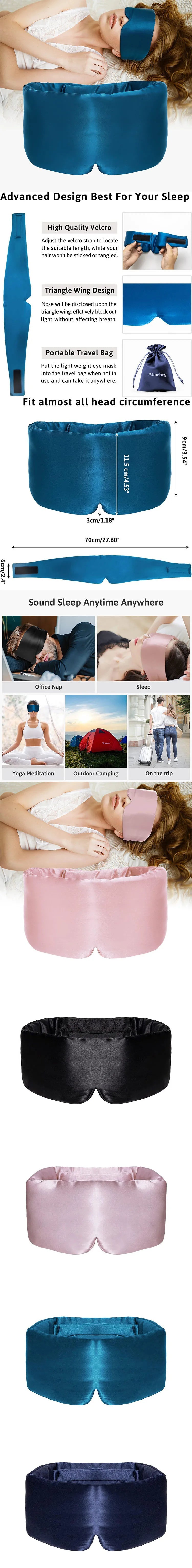 100% Mulberry Silk Sleep Mask – Soft Padded Eye Mask