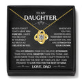 'To My Daughter' Necklace with Message Card – Heart Pendant Gift from Mum or Dad