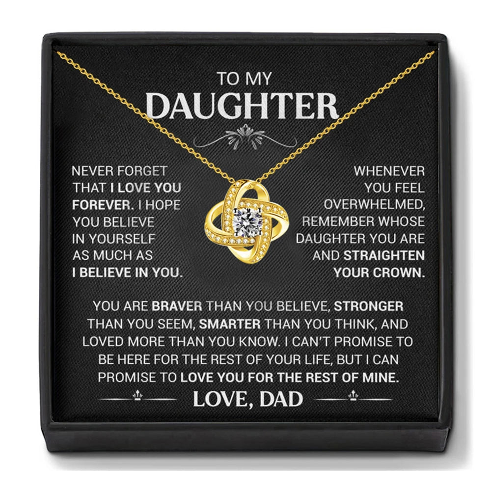 'To My Daughter' Necklace with Message Card – Heart Pendant Gift from Mum or Dad