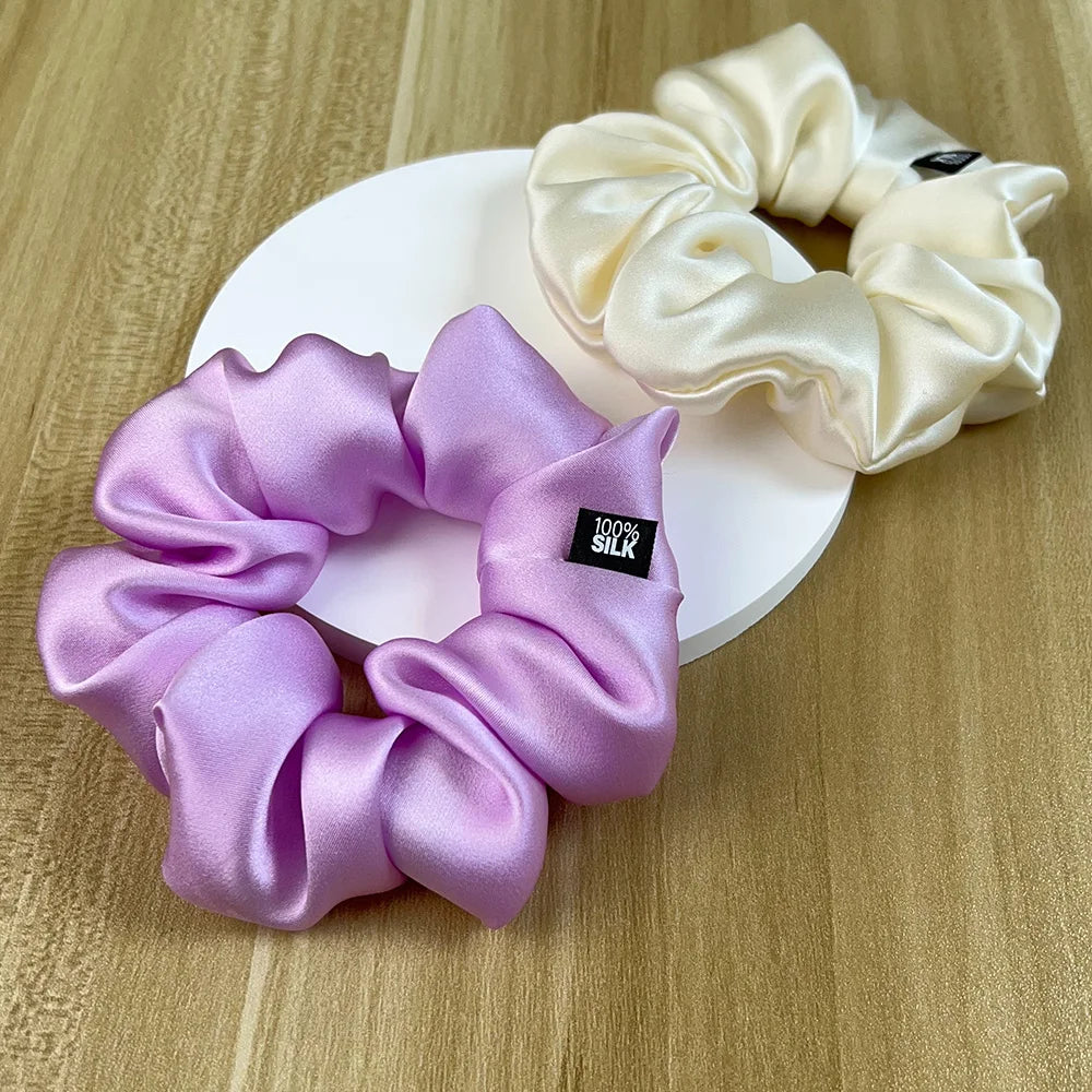 100% Mulberry Silk Scrunchie – 19 Momme Hair Tie in 19 Colours