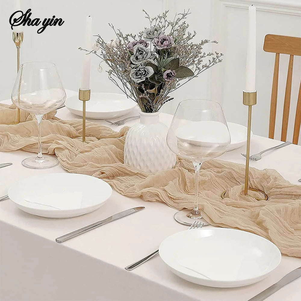 Cheesecloth Table Runner – Semi-Sheer Gauze Runner for Christmas & Weddings