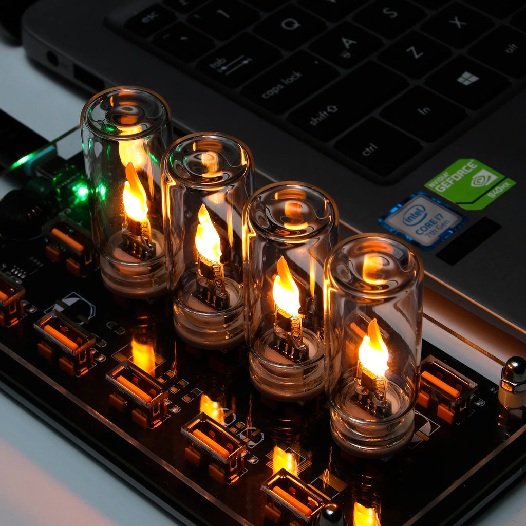USB LED Flame Candle Light – Flickering Glass Candle Night Light