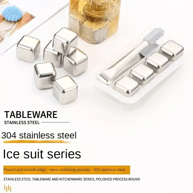 Whisky Chilling Stones Gift Set – Stainless Steel Ice Cubes in Gift Box
