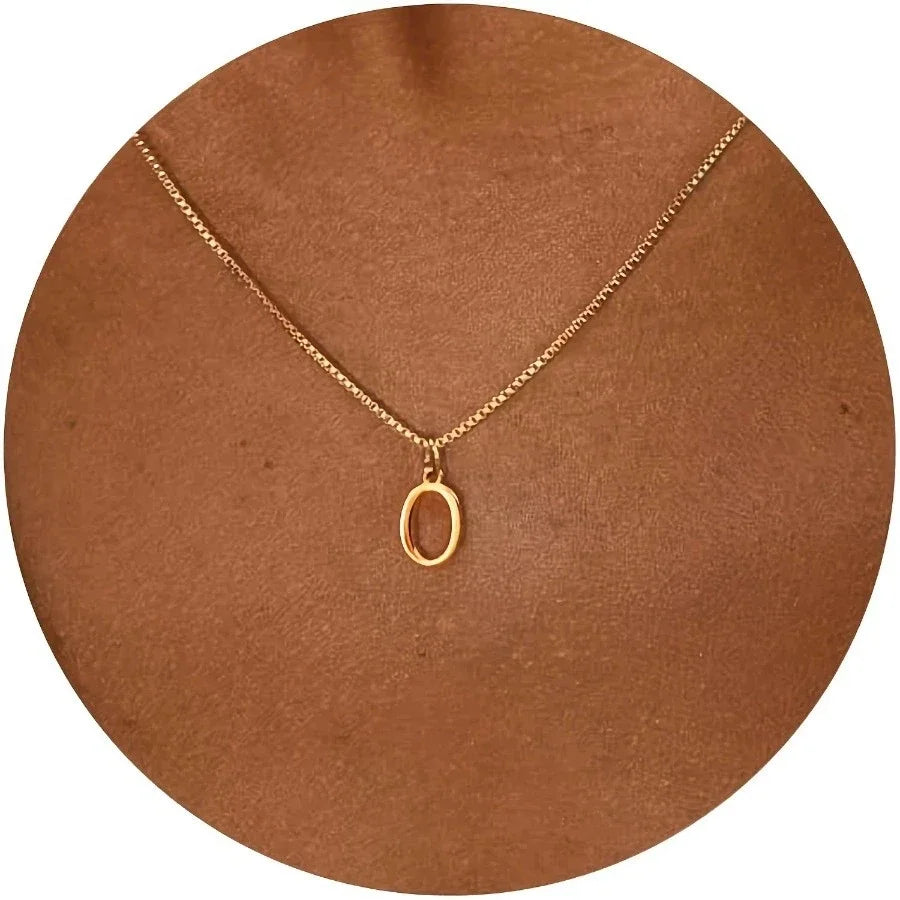 Gold-Tone Initial Necklace – A–Z Letter Pendant