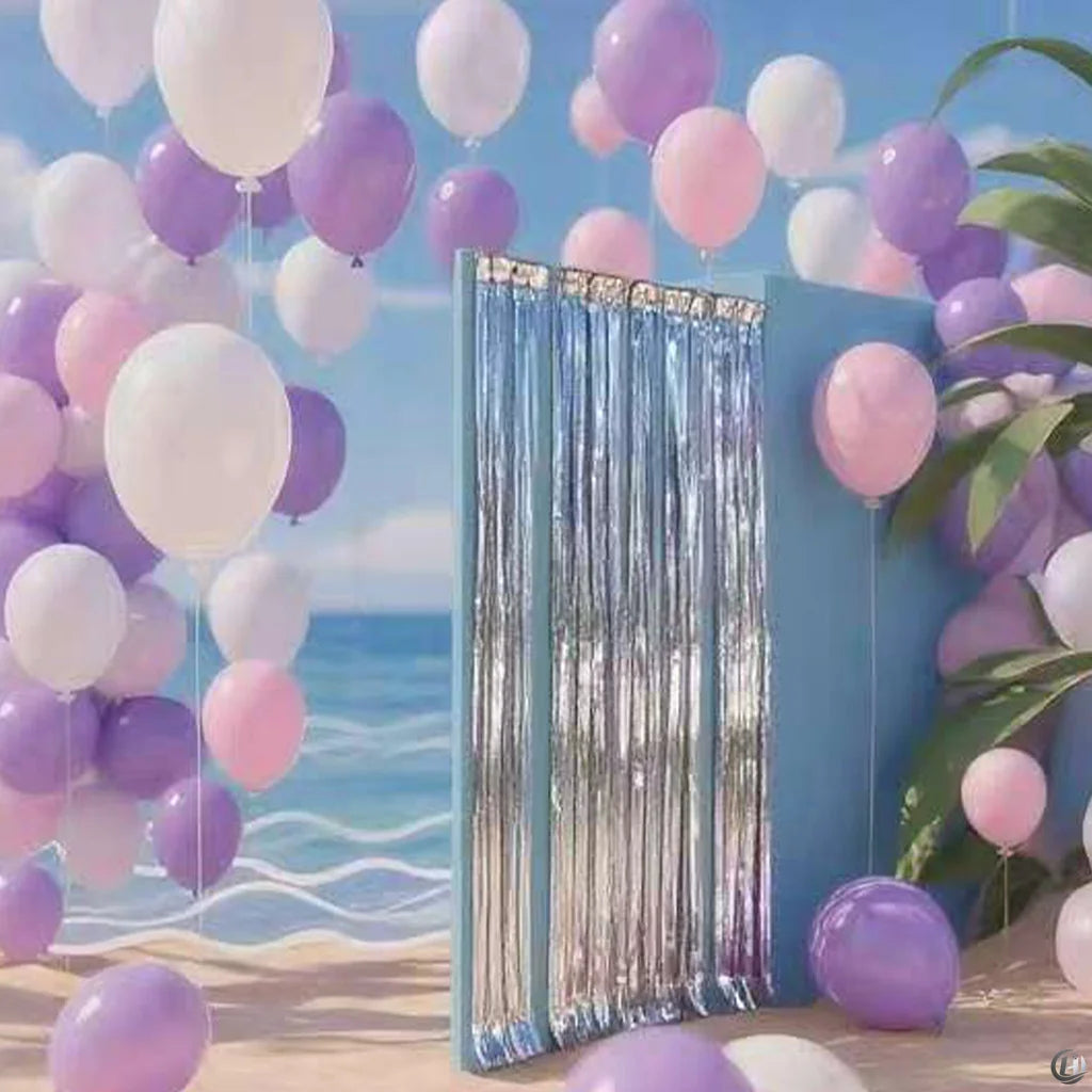 Metallic Foil Fringe Curtain – 1 x 2 m Tinsel Party Backdrop