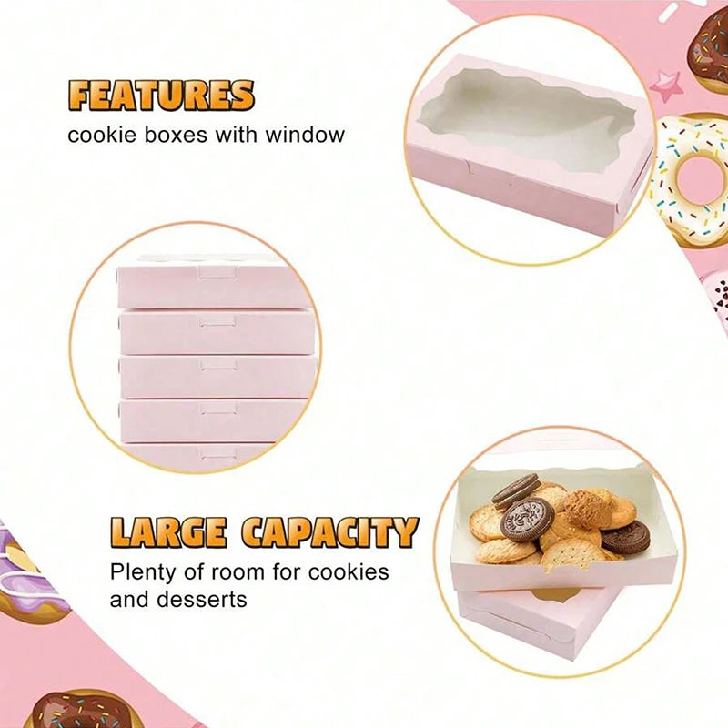 Window Cake & Treat Boxes – Kraft Gift Boxes 18 x 11 x 4 cm (10 or 20 Pack)